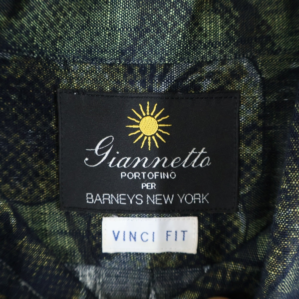 Giannetta(ジャンネット) フラワー総柄 長袖シャツ グリーン