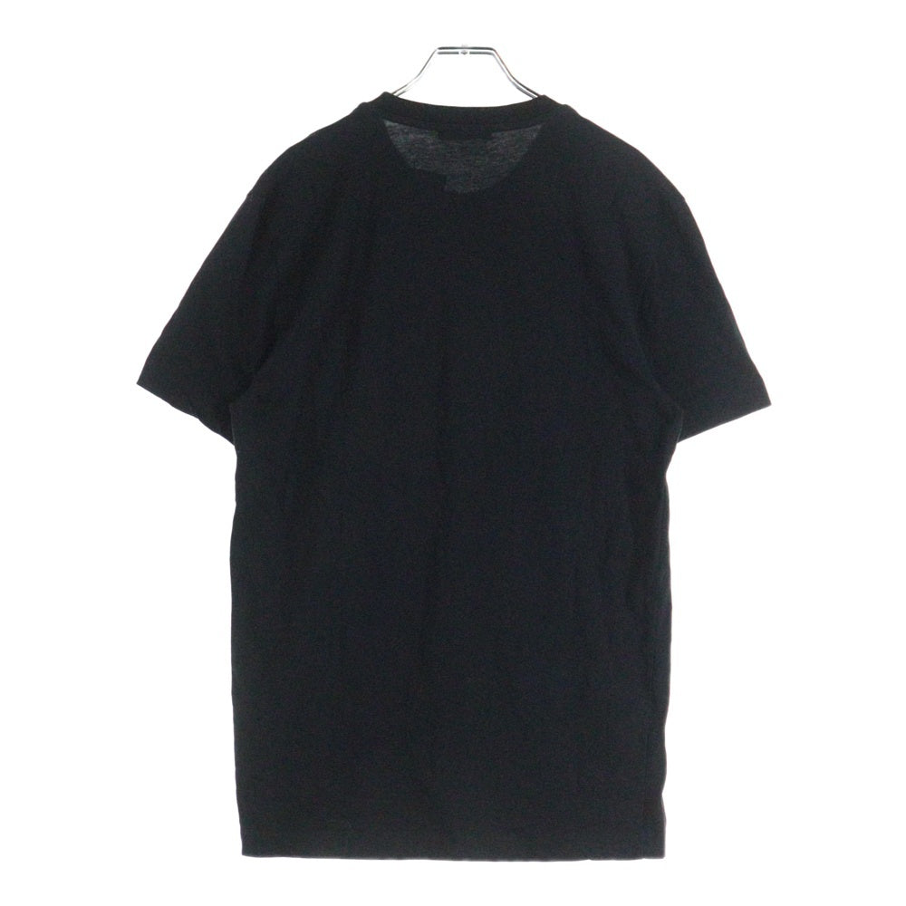 VERSACE(ヴェルサーチ) ロゴ刺繍 フロントロゴ クルーネックTシャツ ブラック A87021S