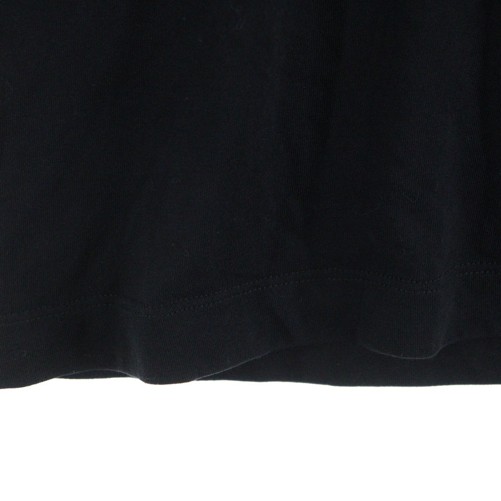 VERSACE(ヴェルサーチ) ロゴ刺繍 フロントロゴ クルーネックTシャツ ブラック A87021S