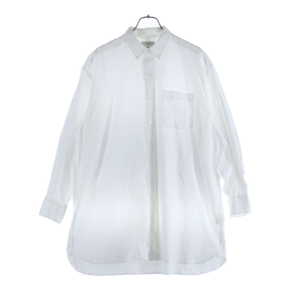 HYKE(ハイク) 24SS オーバーサイズコットン長袖シャツ ホワイト 241-15209 008