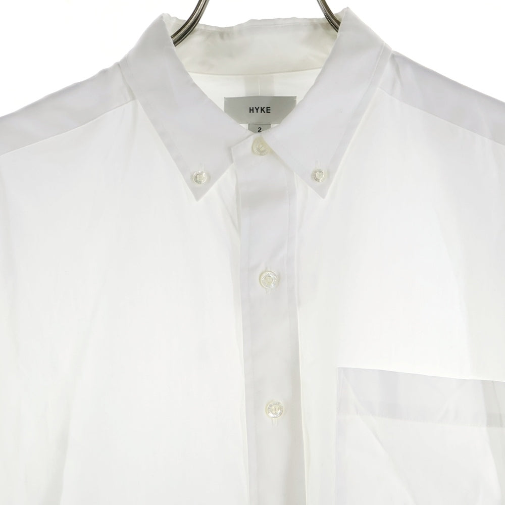 HYKE(ハイク) 24SS オーバーサイズコットン長袖シャツ ホワイト 241-15209 008