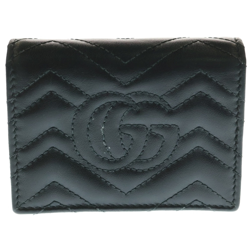 GUCCI(グッチ) GGマーモント コンパクトウォレット 二つ折り財布 ブラック 466492
