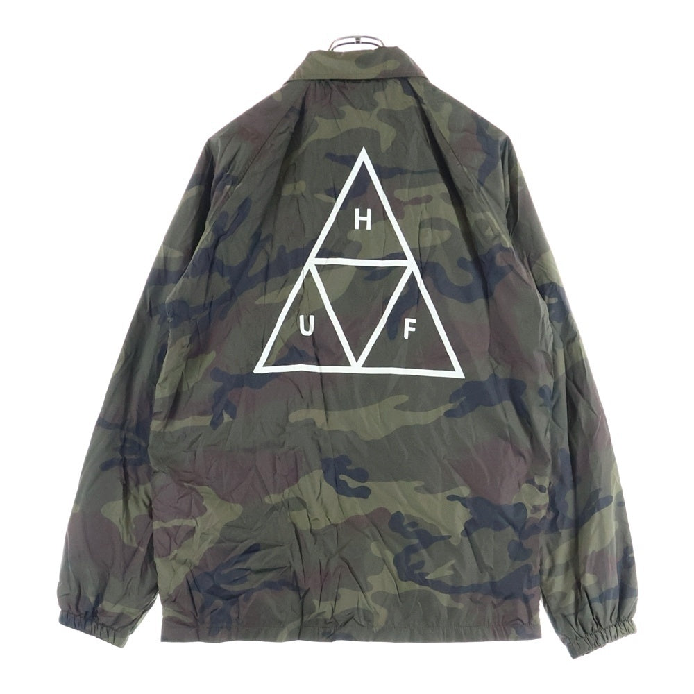 HUF(ハフ) カモ柄 ナイロンコーチジャケット カーキ
