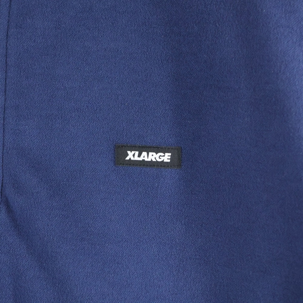 X-LARGE(エクストララージ) QUILTED HALF-ZIP SHIRT 裏地キルテッド ハーフジップ フリースシャツ ネイビー 101214014002