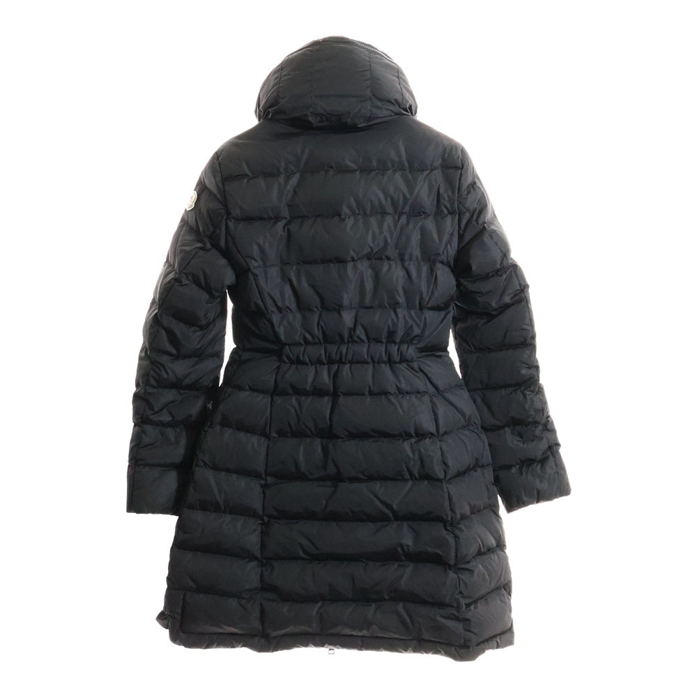 MONCLER(モンクレール) 17AW FLAMMETTE フラメッテ ワッペンロゴ フーデッド ジップアップ ダウン ロング ジャケット コート ブラック レディース C20934993105