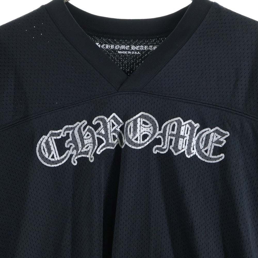 CHROME HEARTS(クロムハーツ) MESH WARM UP JERSEY メッシュ バーシティー ジャージー CHプリントメッシュ 長袖Tシャツカットソー ブラック
