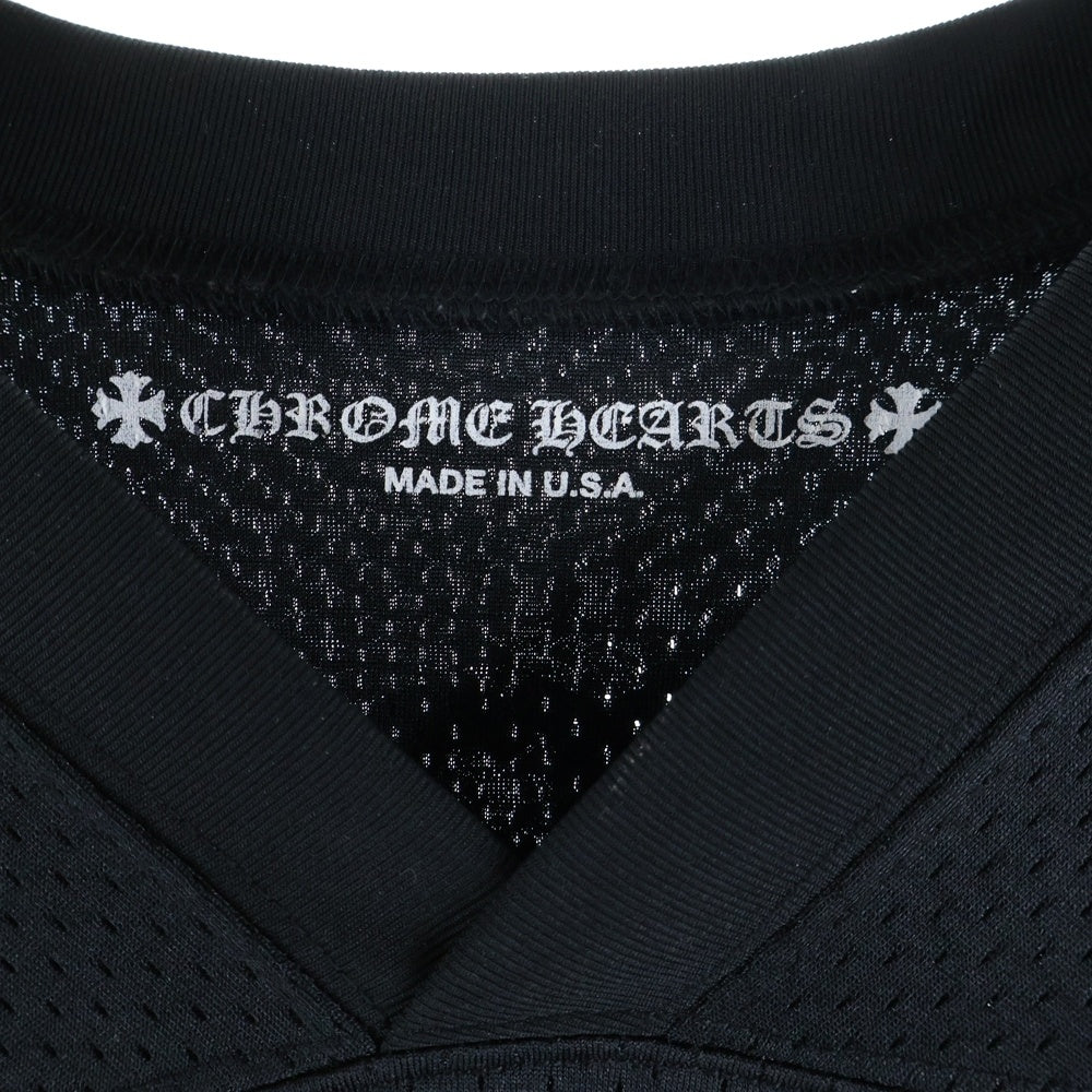 CHROME HEARTS(クロムハーツ) MESH WARM UP JERSEY メッシュ バーシティー ジャージー CHプリントメッシュ 長袖Tシャツカットソー ブラック