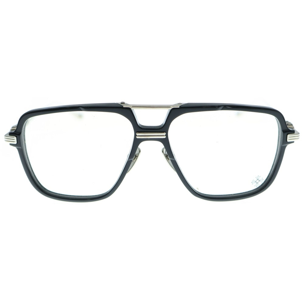 CHROME HEARTS(クロムハーツ) INIT クロステンプル ダブルブリッジ アイウェア 眼鏡 ブラック/シルバー