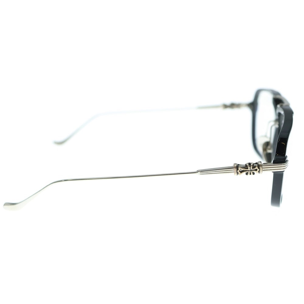 CHROME HEARTS(クロムハーツ) INIT クロステンプル ダブルブリッジ アイウェア 眼鏡 ブラック/シルバー