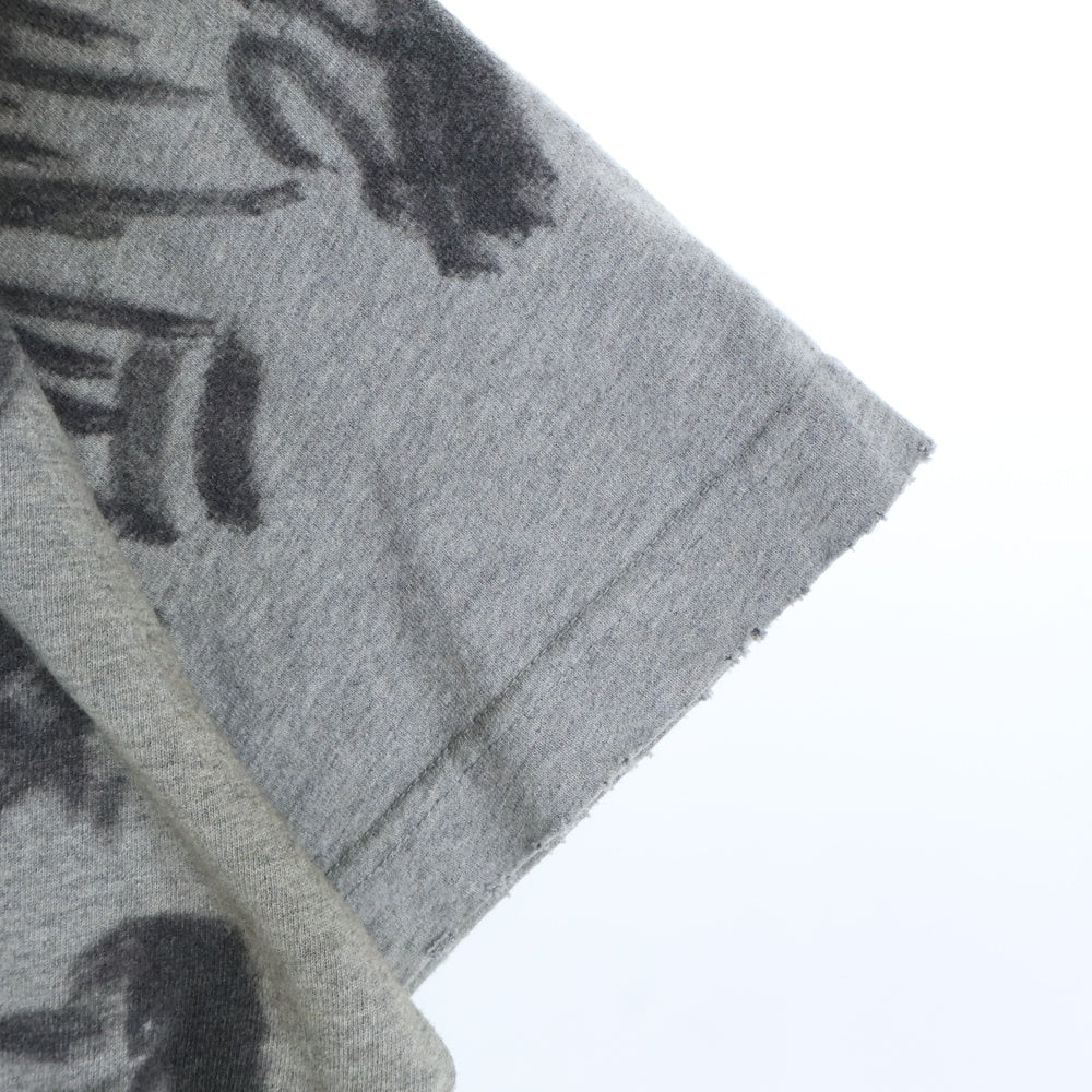 BALENCIAGA(バレンシアガ) 23SS 1300 Skater デストロイ加工 ワッペン 半袖Tシャツ カットソー グレー 739028 TOVA7