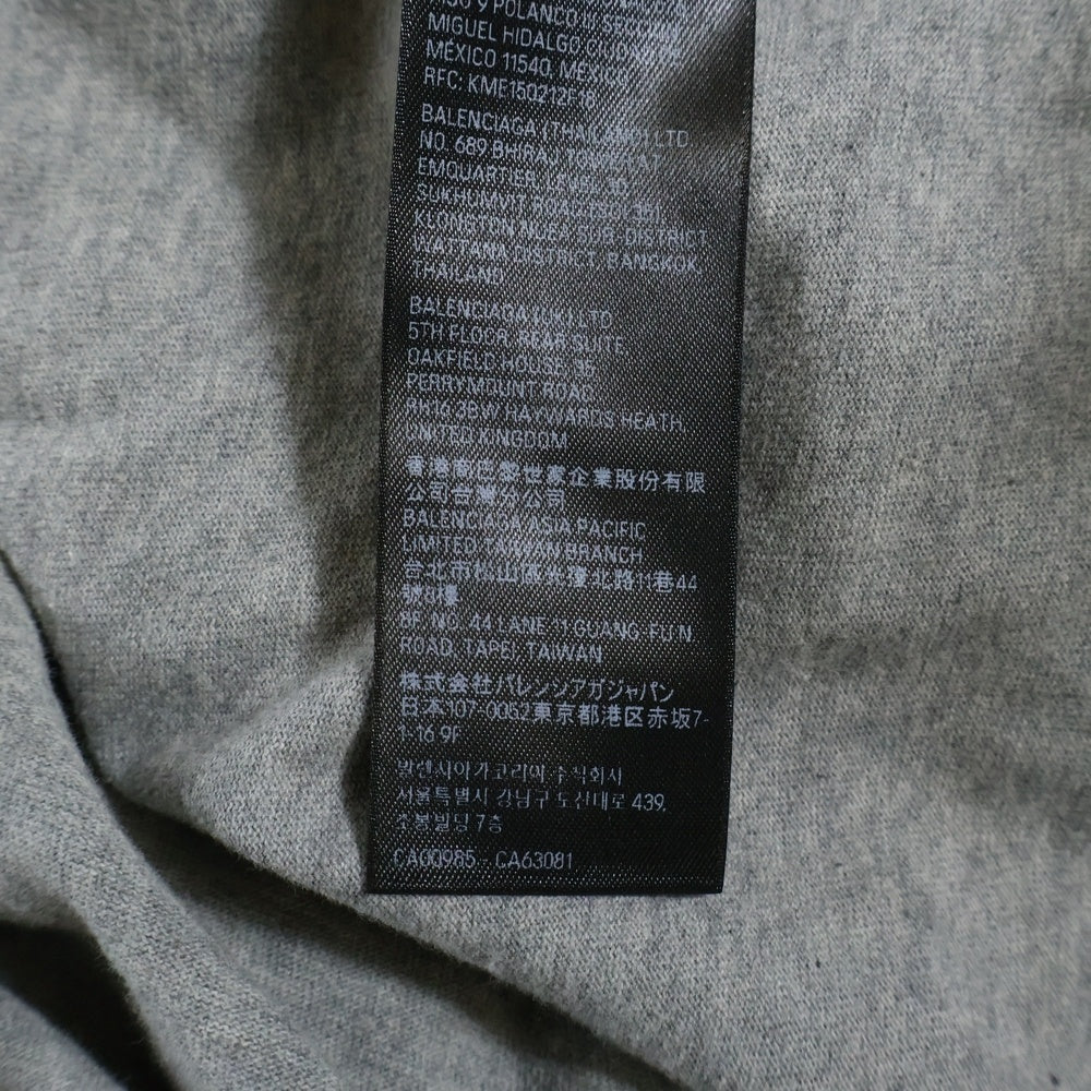 BALENCIAGA(バレンシアガ) 23SS 1300 Skater デストロイ加工 ワッペン 半袖Tシャツ カットソー グレー 739028 TOVA7