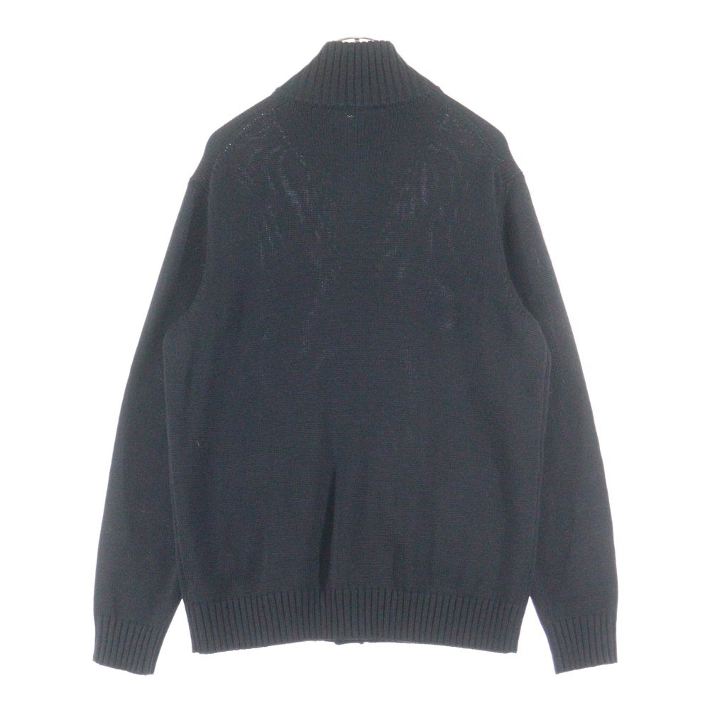 ZANONE(ザノーネ) 5ゲージ ウールソリッドスタンドカラー ニットカーディガン ブラック 812519-ZR229