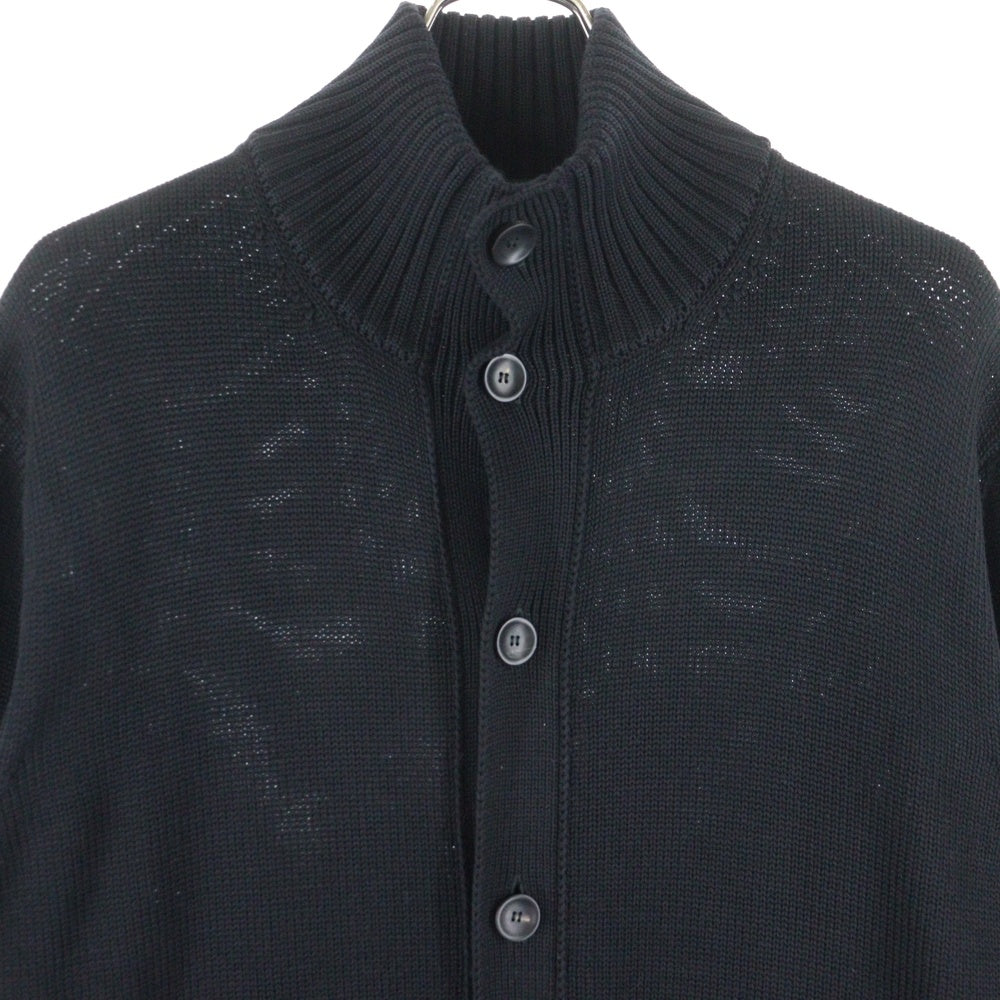 ZANONE(ザノーネ) 5ゲージ ウールソリッドスタンドカラー ニットカーディガン ブラック 812519-ZR229