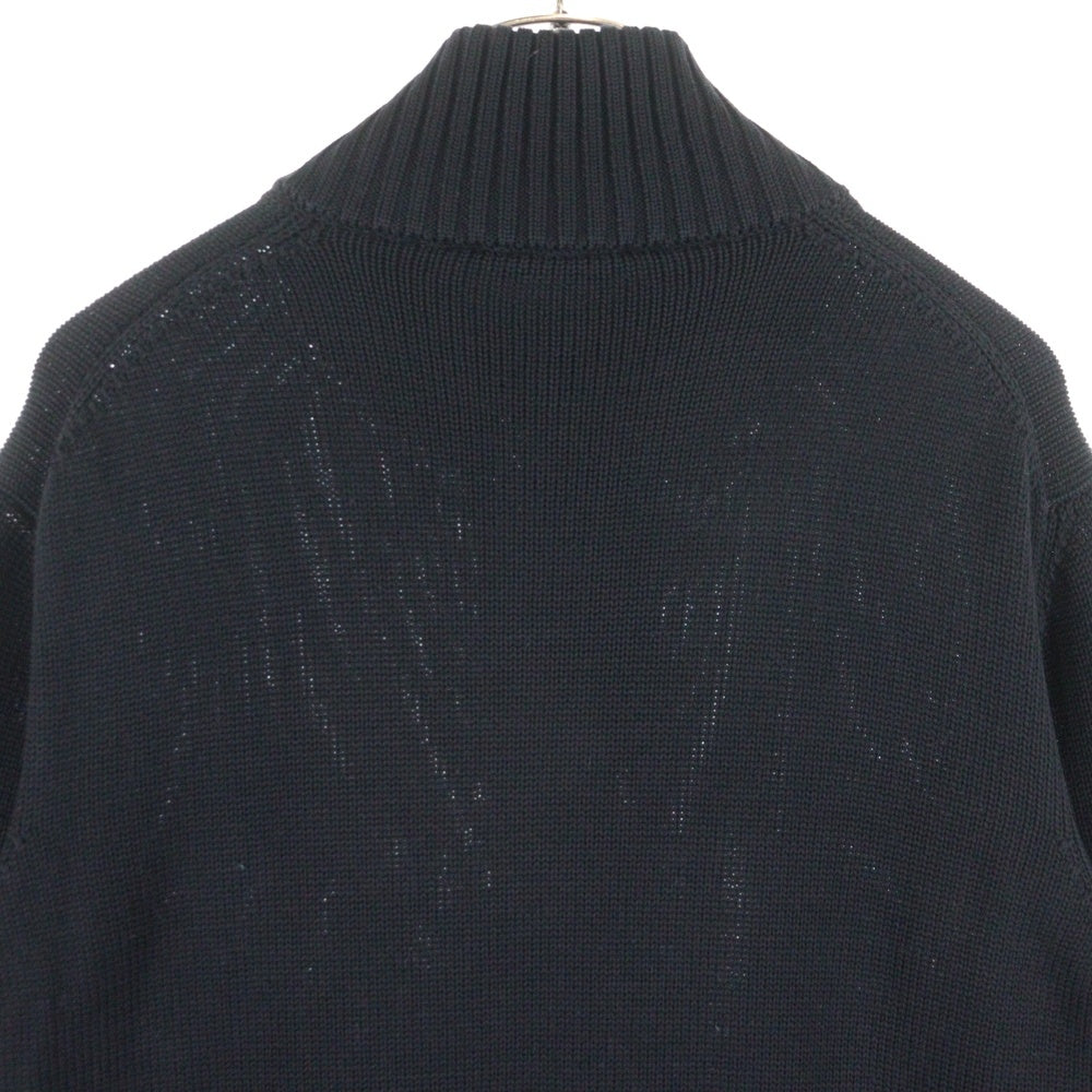 ZANONE(ザノーネ) 5ゲージ ウールソリッドスタンドカラー ニットカーディガン ブラック 812519-ZR229