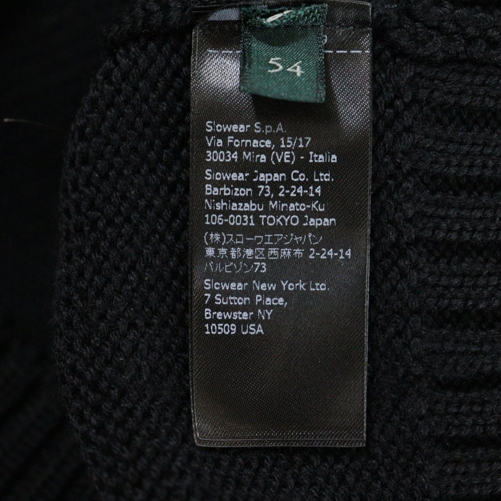 ZANONE(ザノーネ) 5ゲージ ウールソリッドスタンドカラー ニットカーディガン ブラック 812519-ZR229