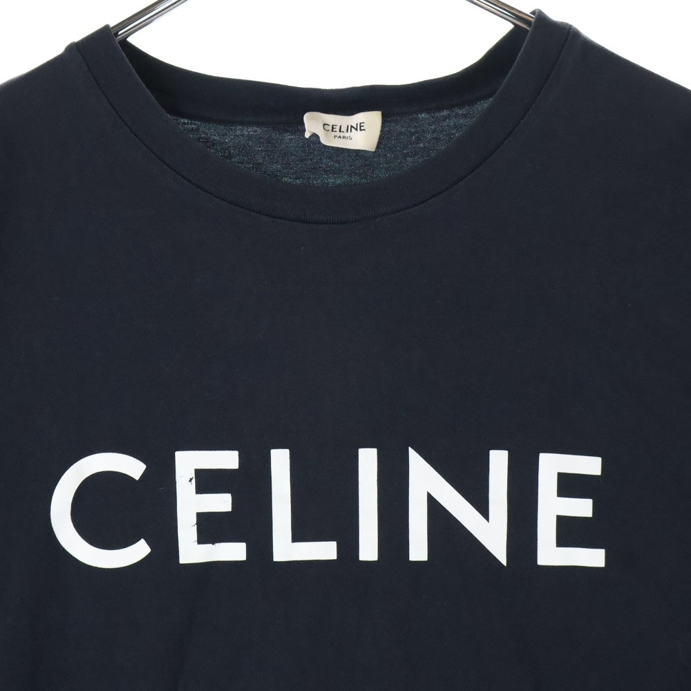 CELINE(セリーヌ) フロントロゴ クルーネック半袖Tシャツ カットソー ブラック 2X308916G
