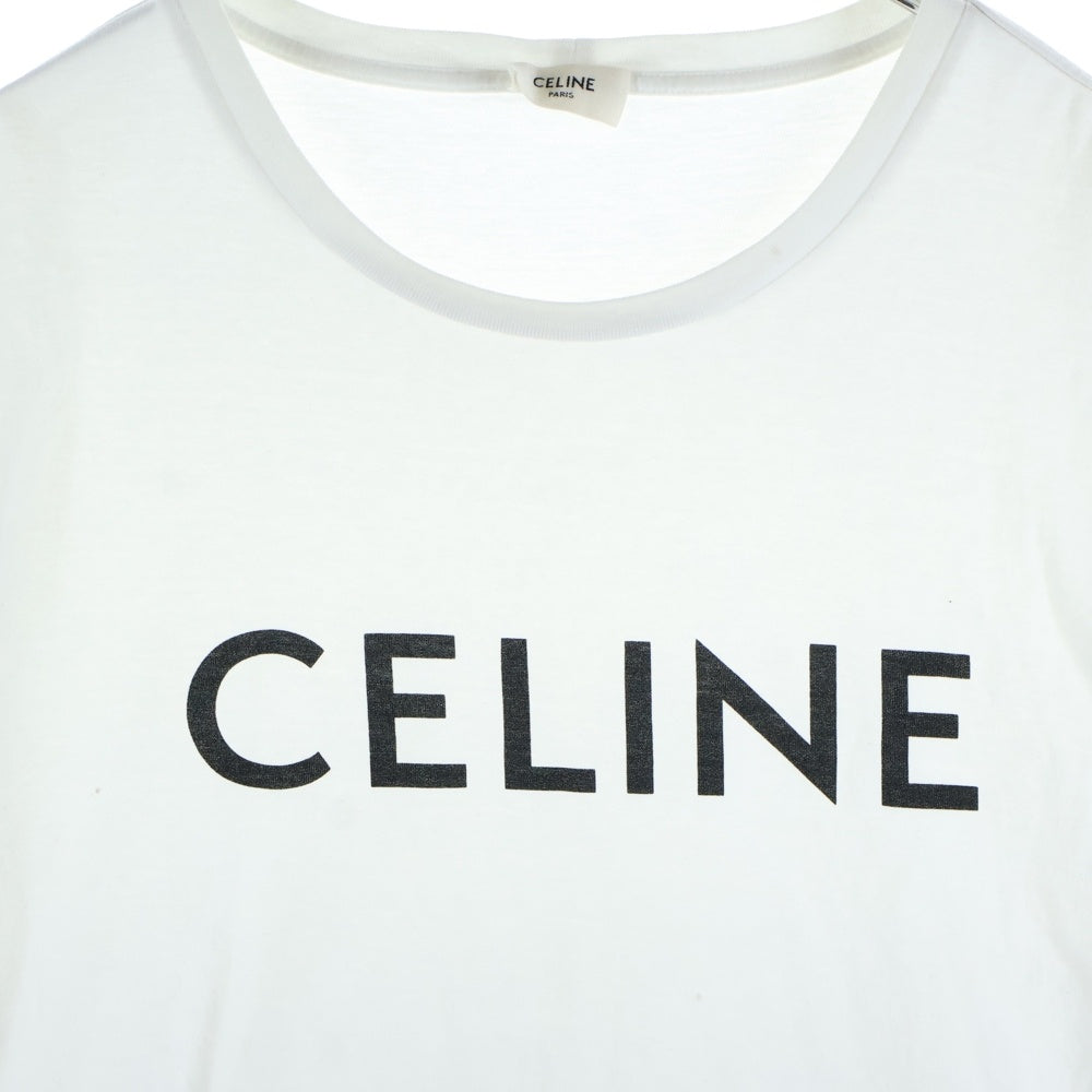 CELINE(セリーヌ) フロントロゴ クルーネック半袖Tシャツ カットソー ホワイト 2X308916G