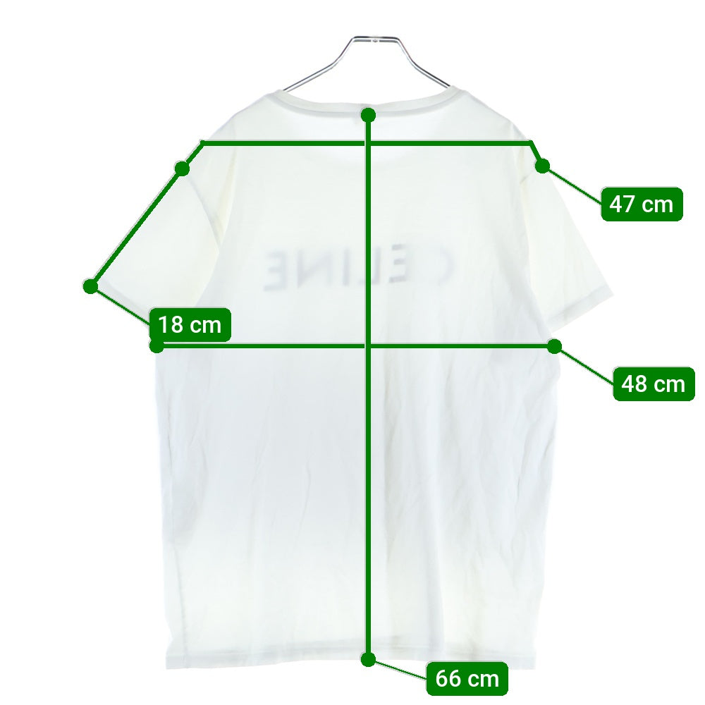 CELINE(セリーヌ) フロントロゴ クルーネック半袖Tシャツ カットソー ホワイト 2X308916G