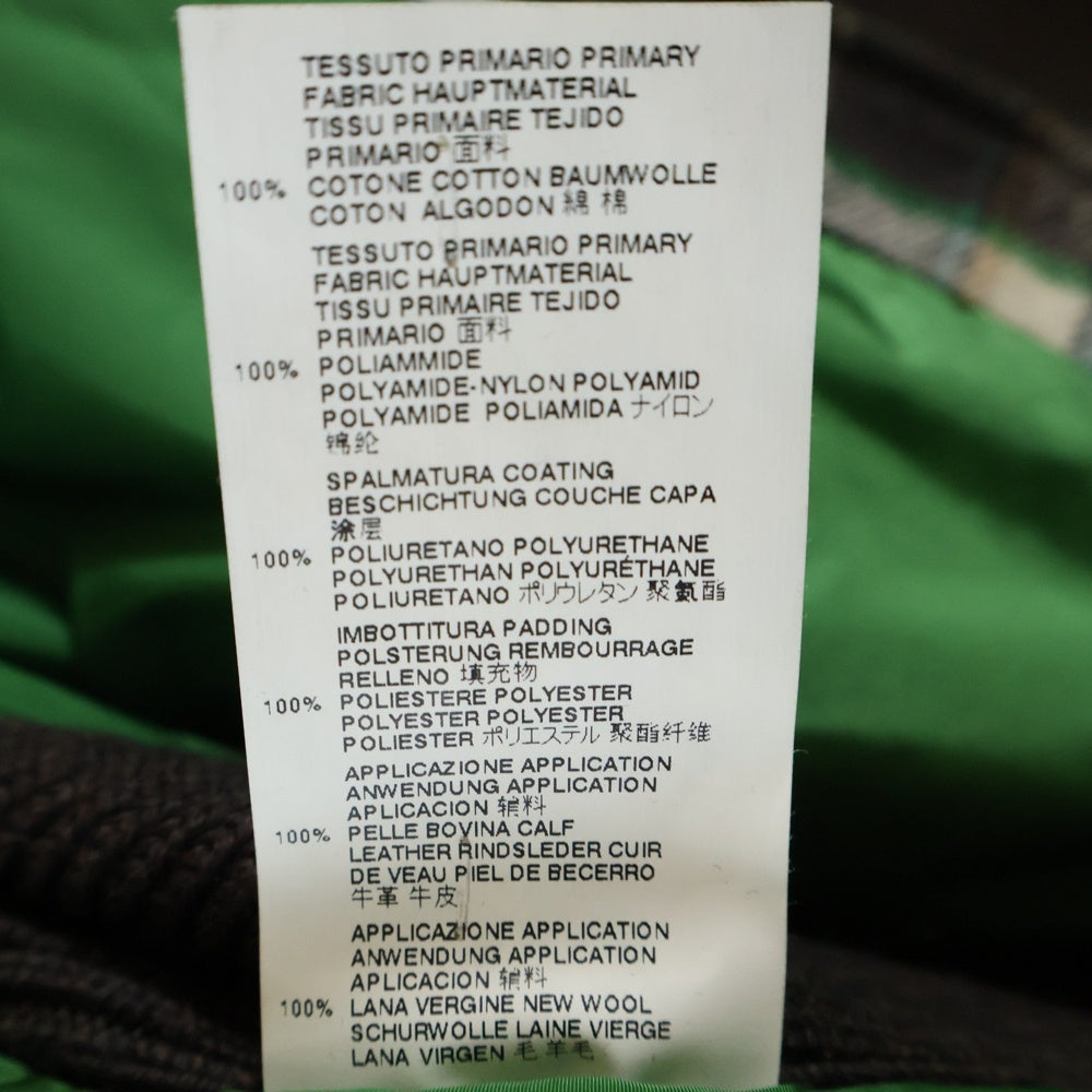 DSQUARED2(ディースクエアード) 15AW チェック切替ヌバックレザーダウンベスト グリーン/ブラウン