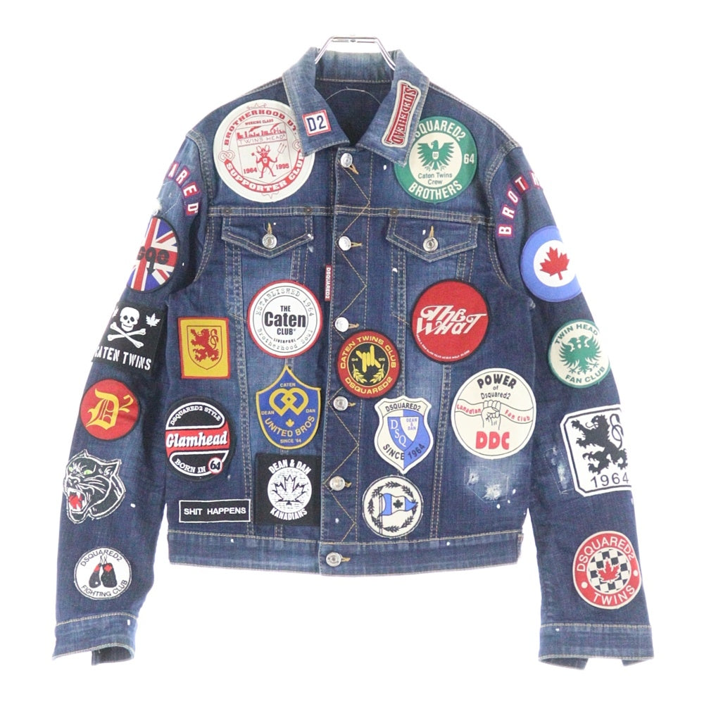 DSQUARED2(ディースクエアード) ワッペン デニムジャケット インディゴブルー71AM080530342