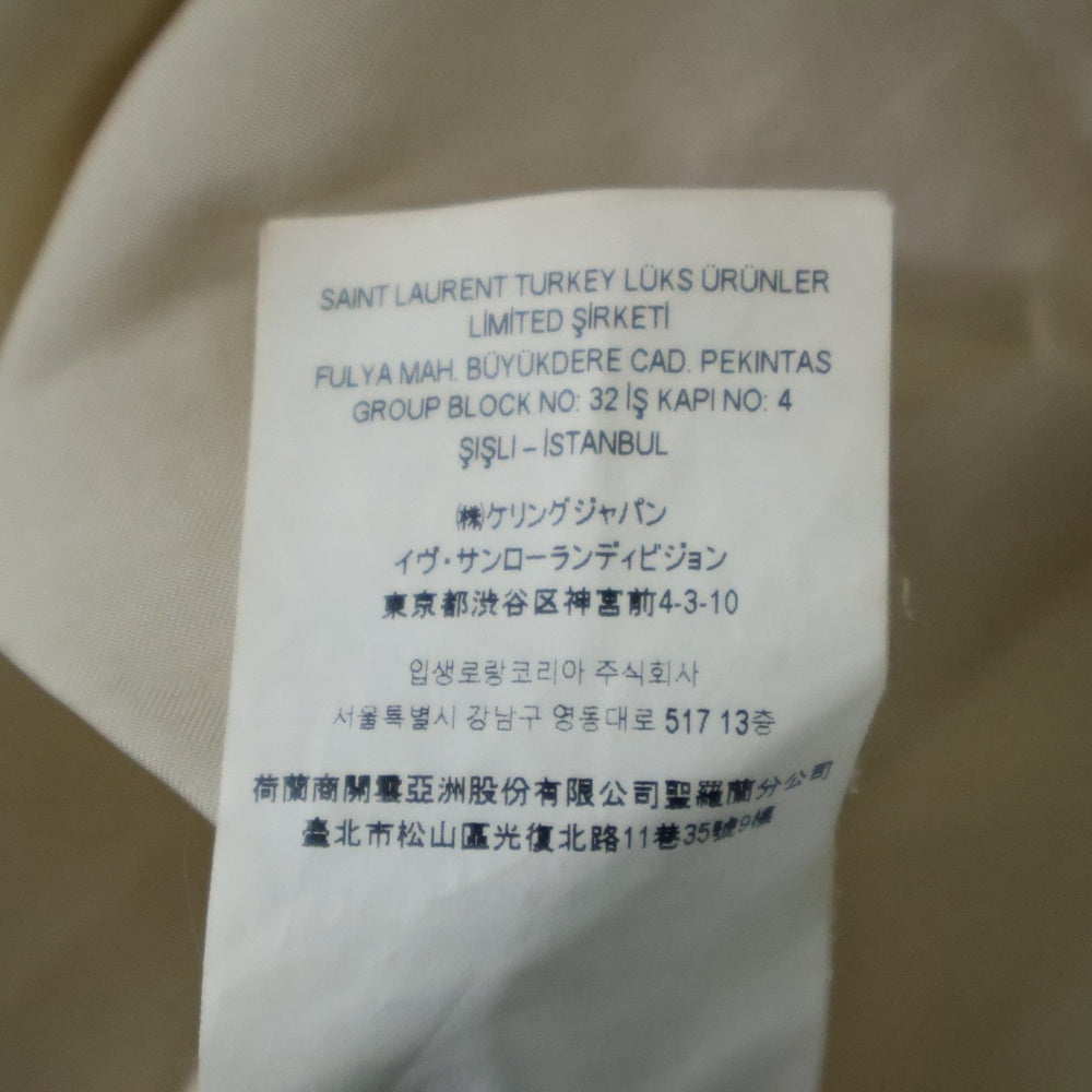 SAINT LAURENT PARIS(サンローランパリ) シルクプレーン 比翼長袖シャツ アイボリー 646850 Y1H76