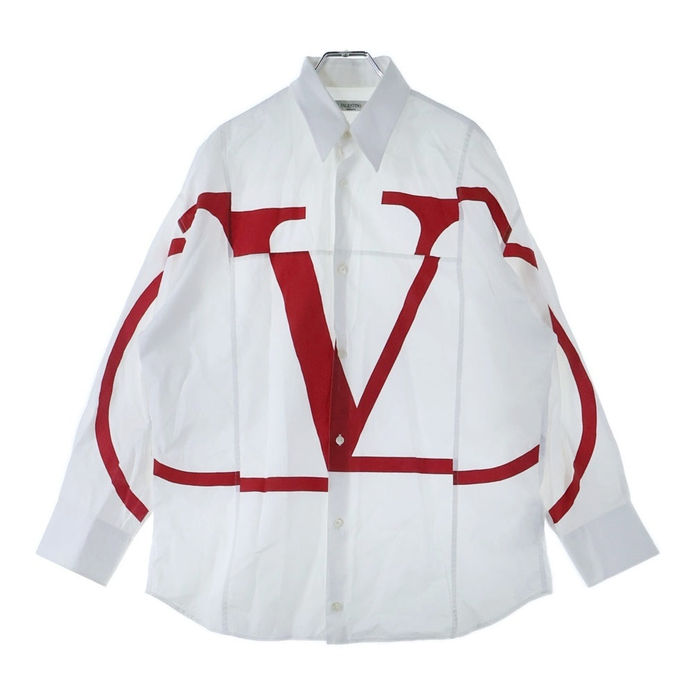 VALENTINO(ヴァレンティノ) Signature print luxury shirt シグネチャープリント コットン長袖シャツ ホワイト SV3AB00H5AL