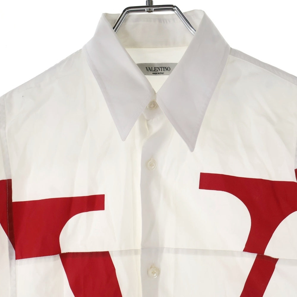 VALENTINO(ヴァレンティノ) Signature print luxury shirt シグネチャープリント コットン長袖シャツ ホワイト SV3AB00H5AL