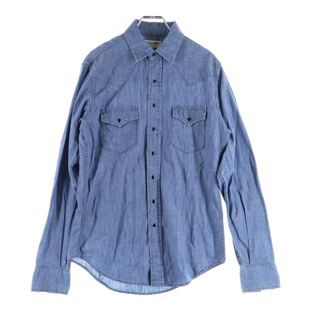 SAINT LAURENT PARIS(サンローランパリ) ウエスタン デニム長袖シャツ インディゴ 597059