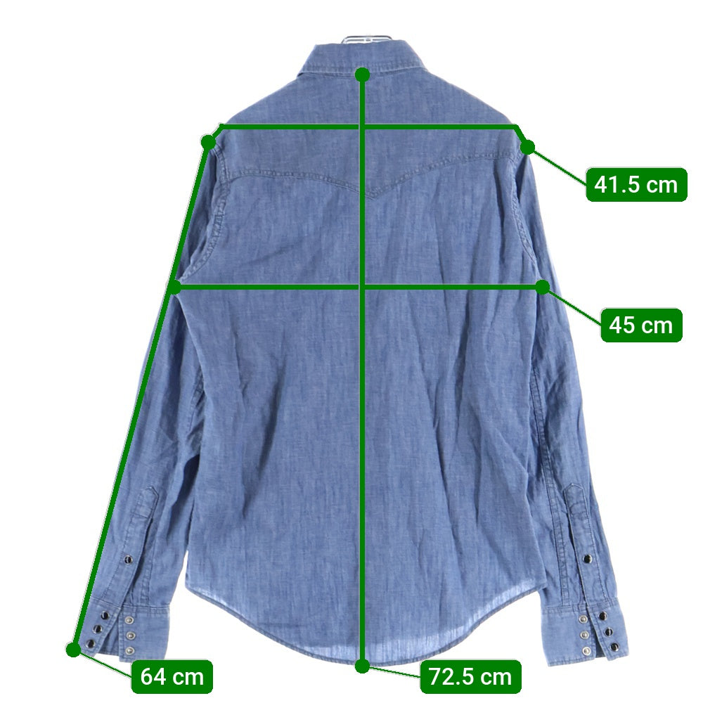 SAINT LAURENT PARIS(サンローランパリ) ウエスタン デニム長袖シャツ インディゴ 597059