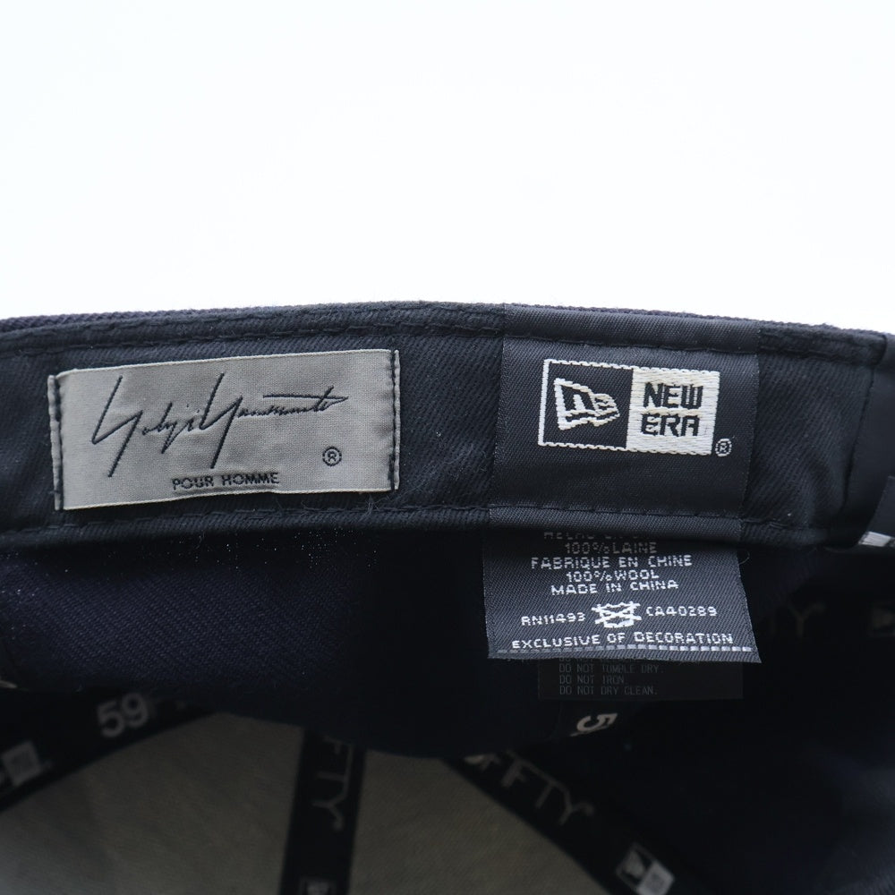 NEW ERA(ニューエラ) ×Yohji Yamamoto 59FIFTY CAP ロゴ刺繍 ベースボールキャップ 帽子 ブラック HN-H83-860
