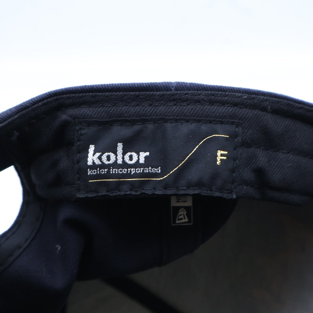 NEW ERA(ニューエラ) 18AW ×kolor ×カラー ファイヤー刺繍 ベースボールキャップ 帽子 ネイビー 18WCM-A08535S