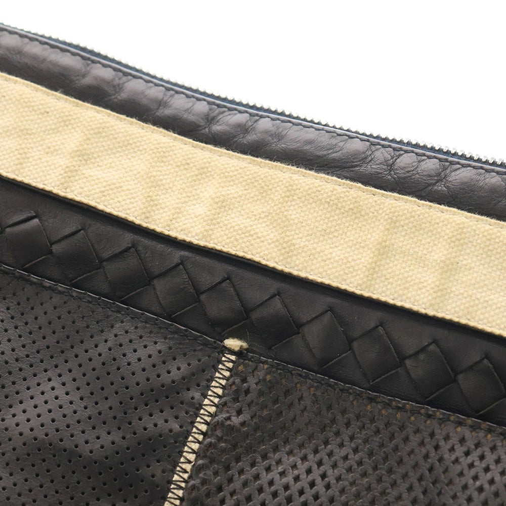 BOTTEGA VENETA(ボッテガヴェネタ) マルチポケット レザーハンドバッグ ブラック
