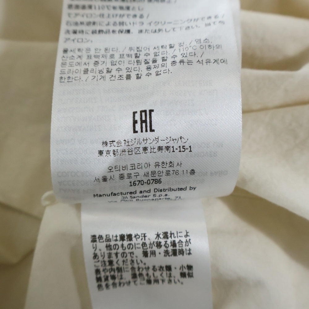 JIL SANDER(ジルサンダー) 22AW フーデッドシャツ 長袖シャツ コットンボタンシャツ アイボリー J21DL0003