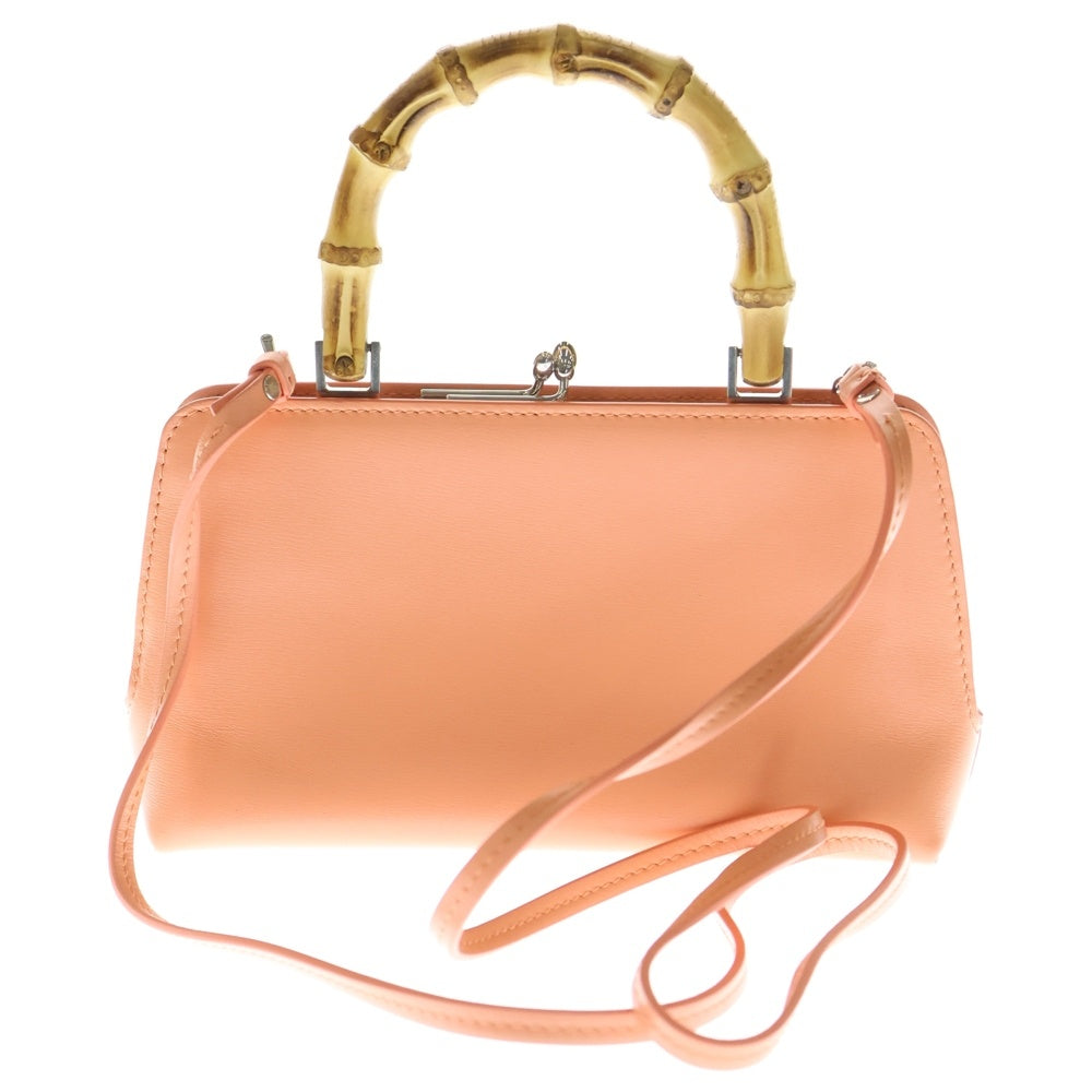 JIL SANDER(ジルサンダー) GOJI MINI BAMBOO がま口 ミニバンブー ハンドバッグ ショルダーバッグ オレンジ J07WD0029