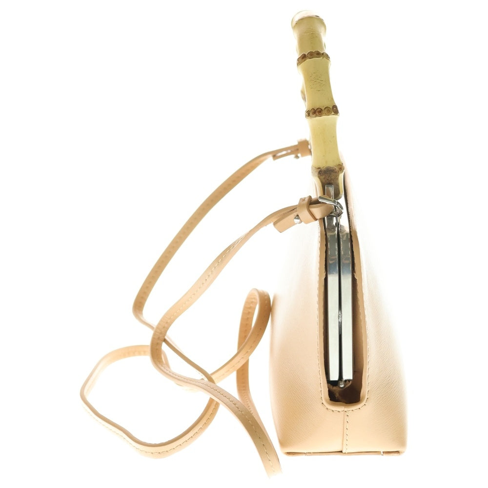 JIL SANDER(ジルサンダー) GOJI MINI BAMBOO がま口 ミニバンブー ハンドバッグ ショルダーバッグ ベージュ J07WD0029