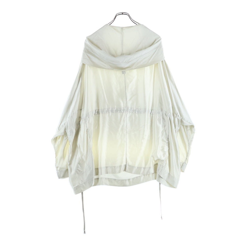 Rick Owens(リックオウエンス) 25SS サテン ドローコード チュニックプルオーバーパーカー フーディー アイボリー RR01E5702
