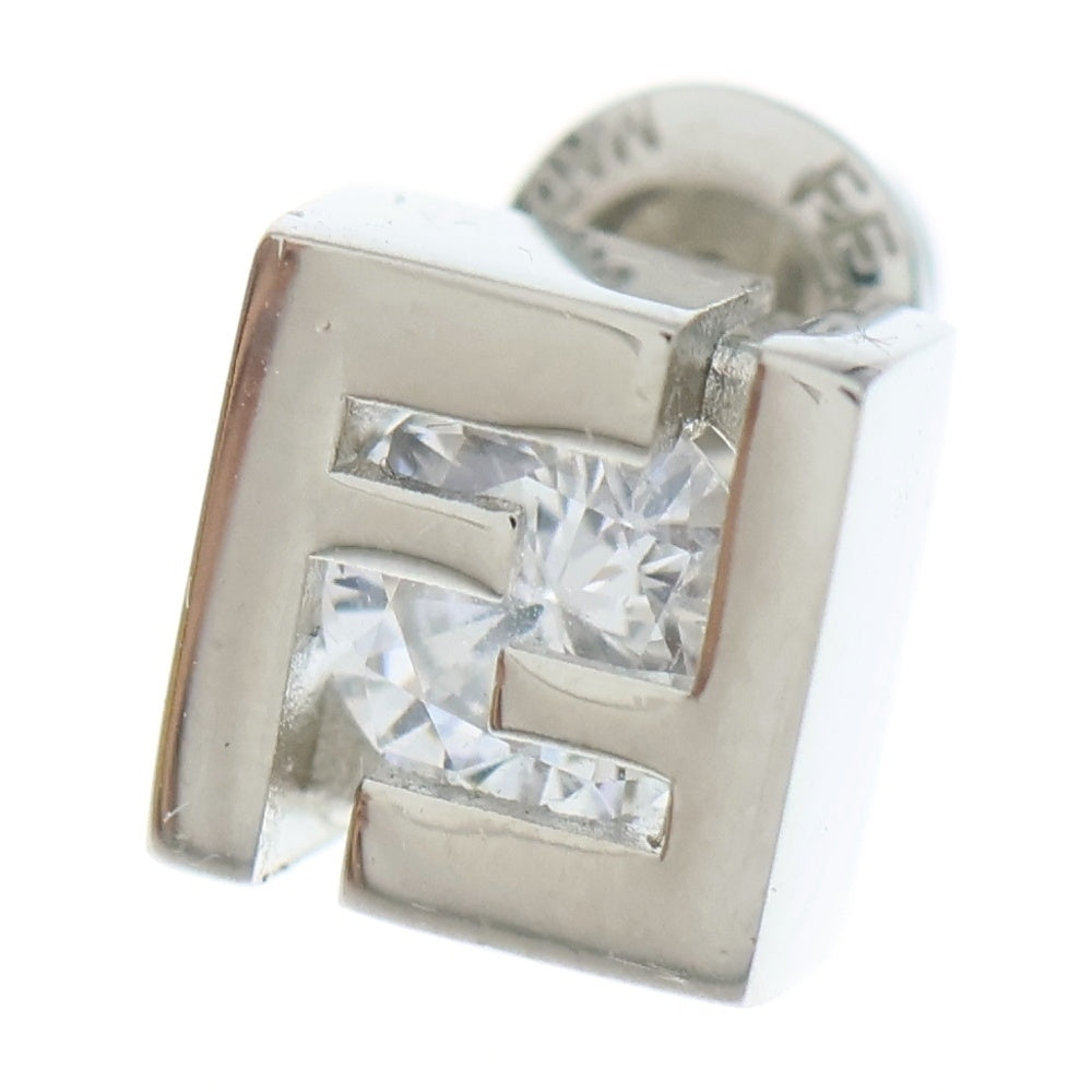 FENDI(フェンディ) ズッカ ラインストーン スタッドピアス シルバー