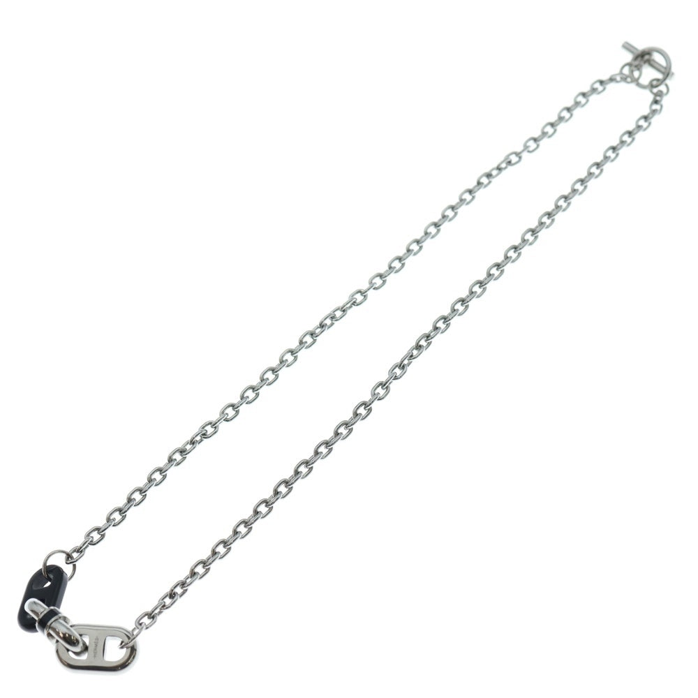 HERMES(エルメス) マイヨン メタル バッファローホーンネックレス シルバー ブラック