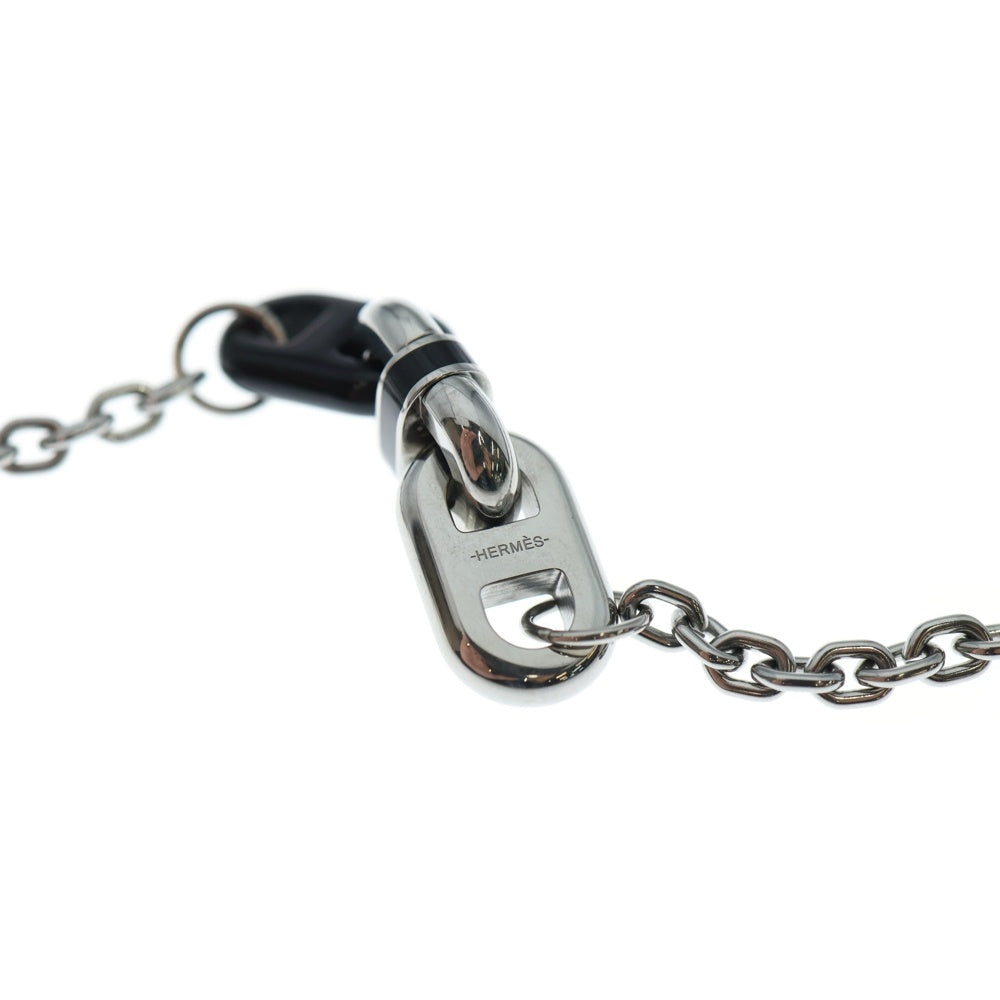 HERMES(エルメス) マイヨン メタル バッファローホーンネックレス シルバー ブラック