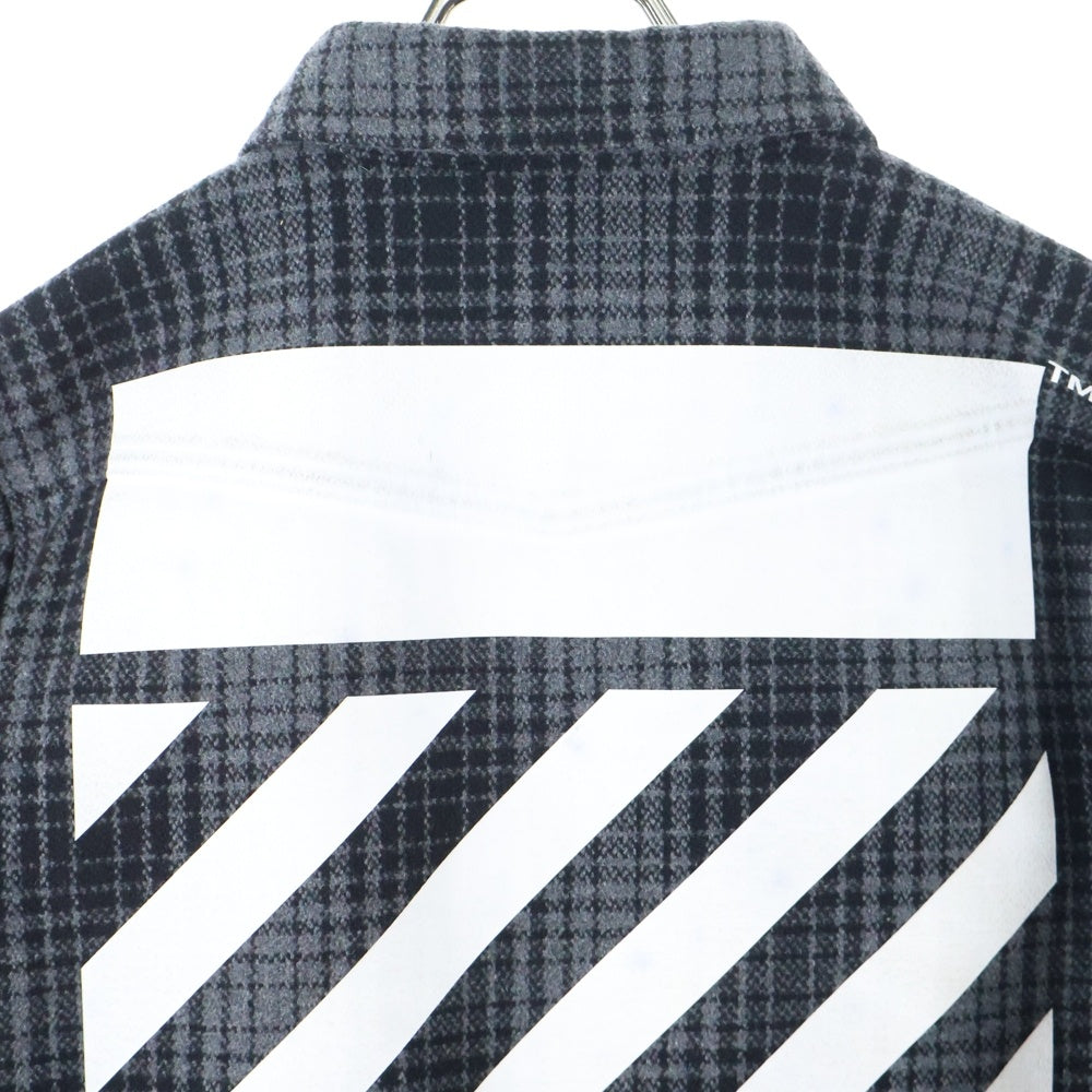 OFF-WHITE(オフホワイト) バックロゴ ウールチェックシャツ 長袖シャツ グレー
