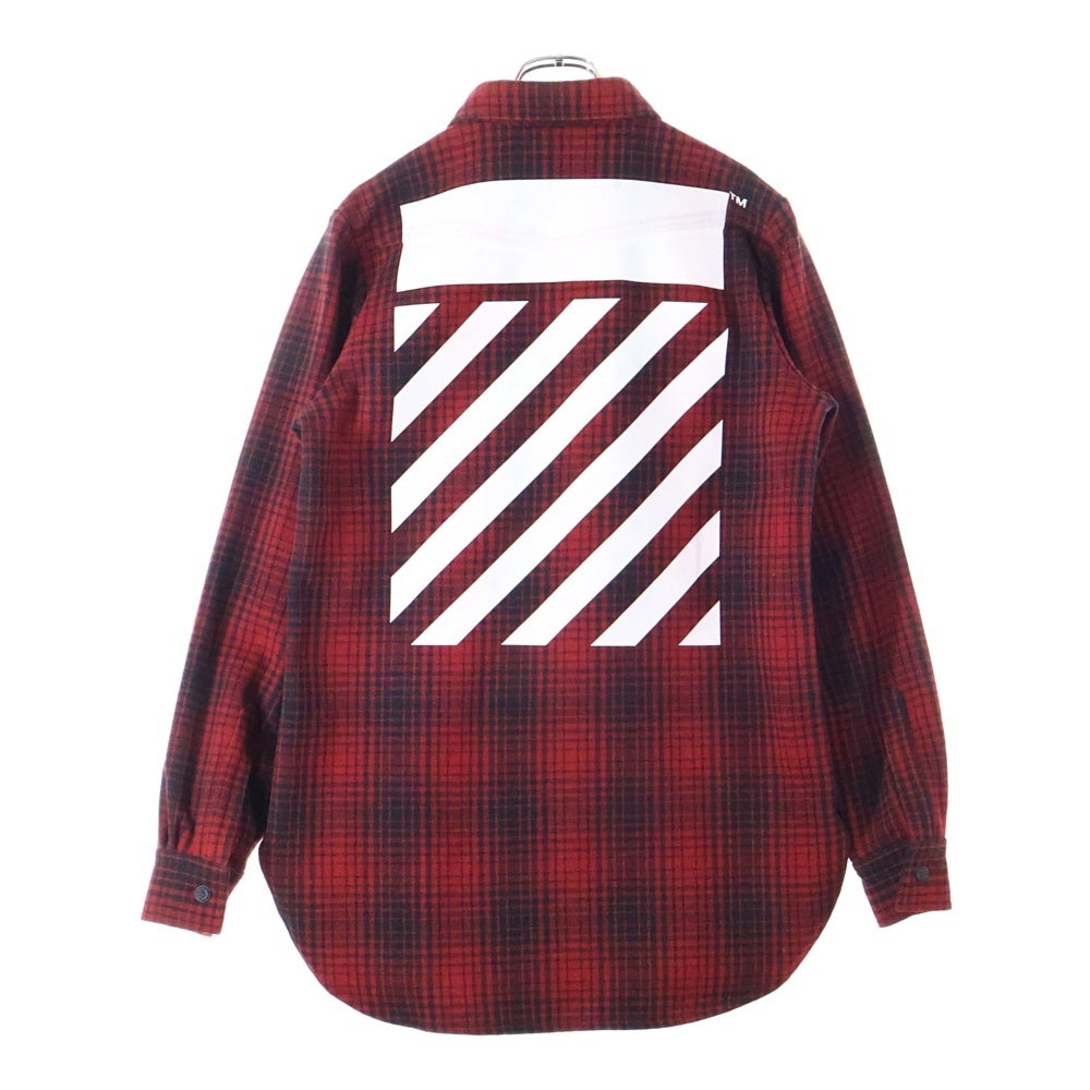 OFF-WHITE(オフホワイト) バックロゴ ウールチェックシャツ 長袖シャツ レッド