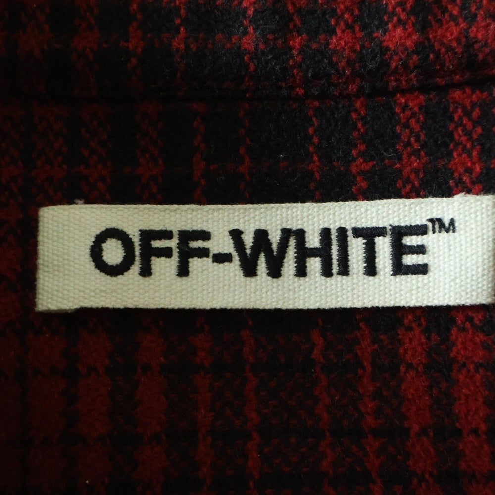 OFF-WHITE(オフホワイト) バックロゴ ウールチェックシャツ 長袖シャツ レッド