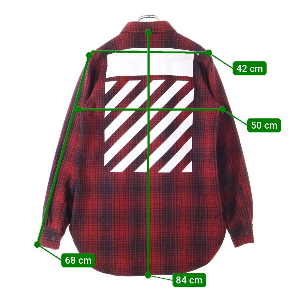 OFF-WHITE(オフホワイト) バックロゴ ウールチェックシャツ 長袖シャツ レッド