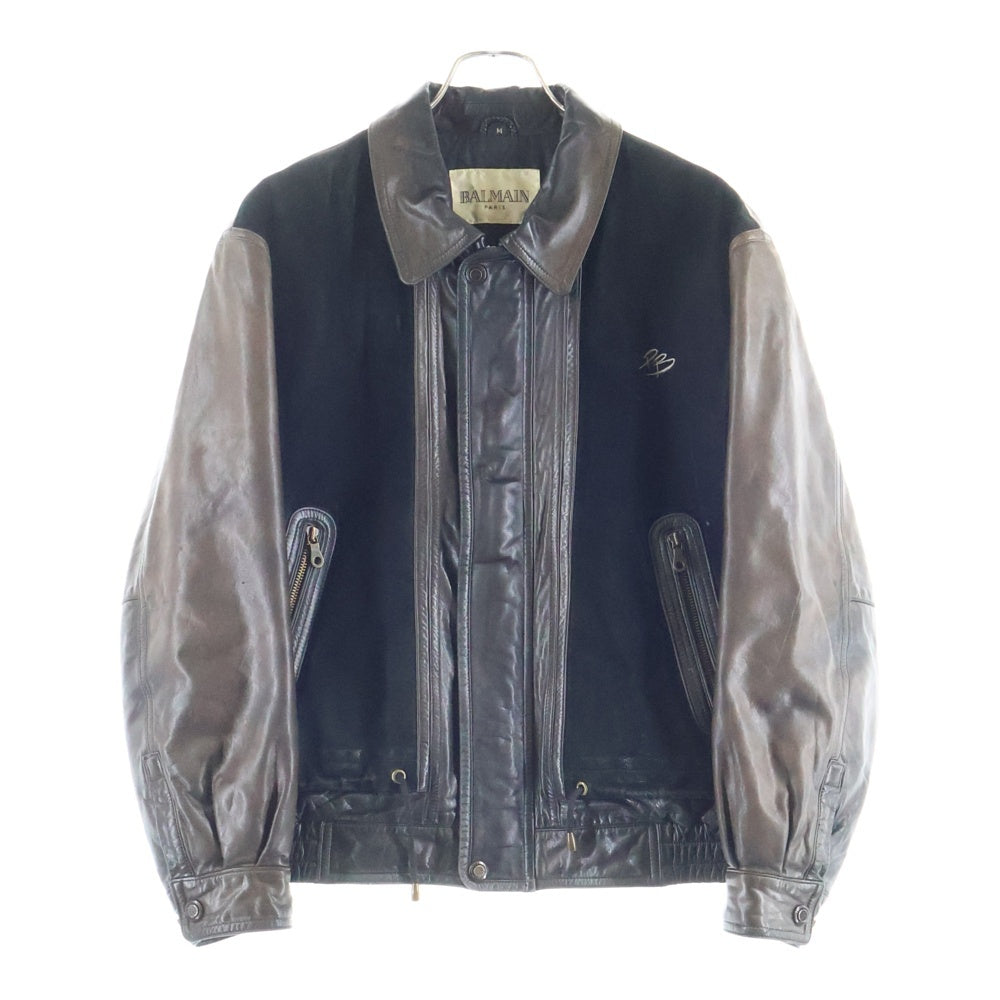 PIERRE BALMAIN ダークブラウン レザージャケット ラムレザー L 2025年