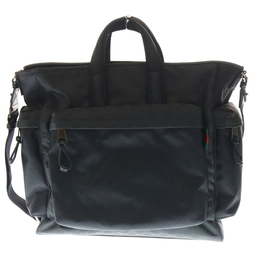 GUCCI(グッチ) GGスプリーム ラージトートバッグ ショルダーバッグ ブラック 818962