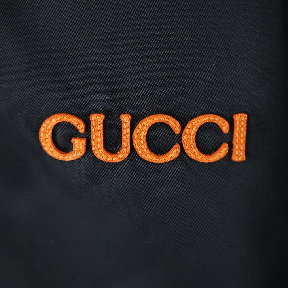 GUCCI(グッチ) ロゴ刺繍 ナイロン ツイルジャケット ブルゾン ブラック 804964