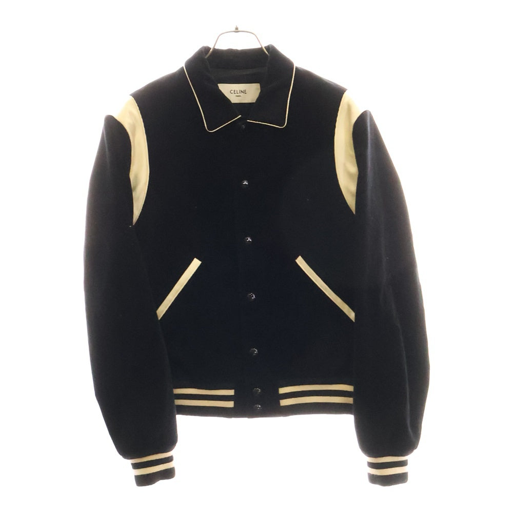 CELINE(セリーヌ) 19AW Teddy Jacket テディジャケット スタジャン サテン切替 ブラック 2V191824D