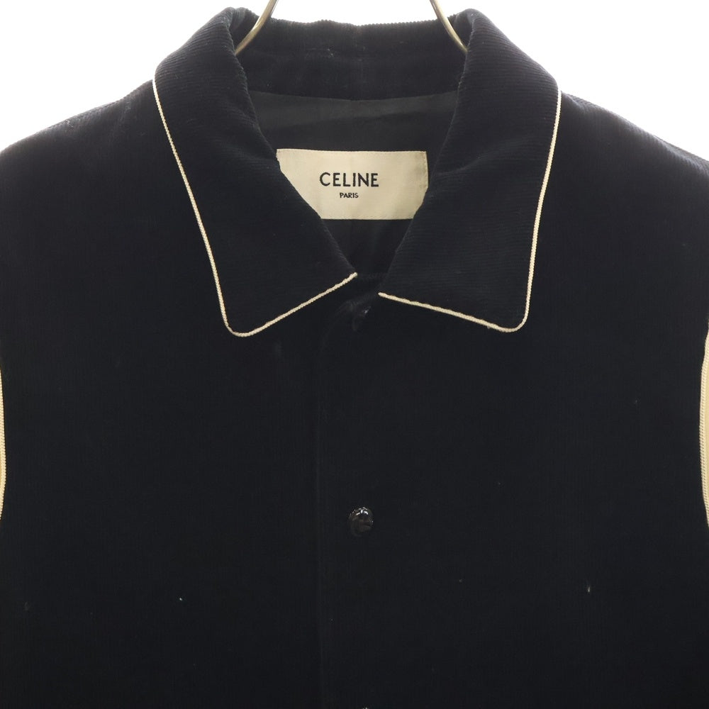 CELINE(セリーヌ) 19AW Teddy Jacket テディジャケット スタジャン サテン切替 ブラック 2V191824D