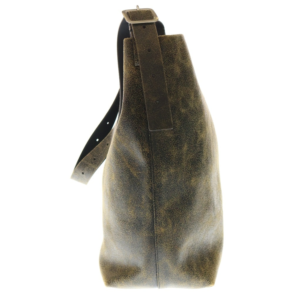 JIL SANDER(ジルサンダー) レザーショルダーバッグ ダメージ加工ショルダーバッグ ブラウン/ブラック