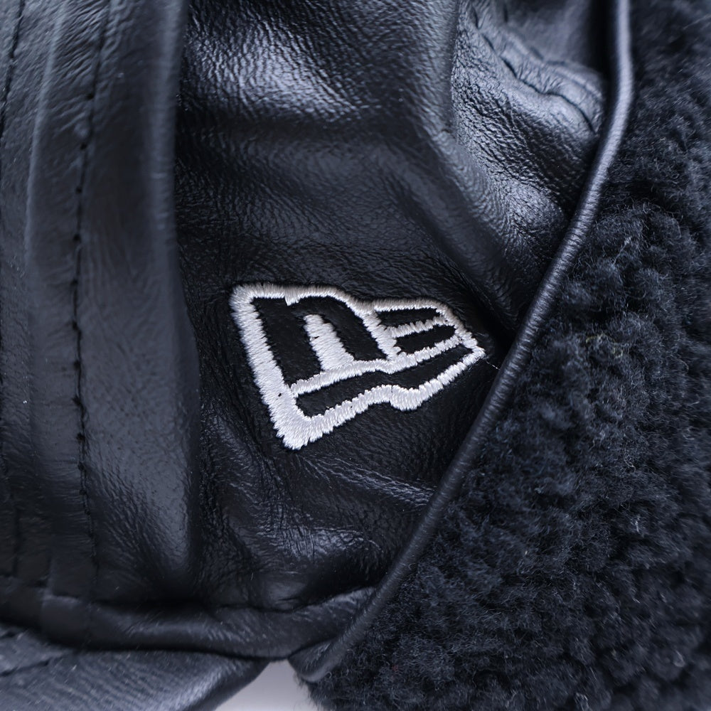 SUPREME(シュプリーム) 22AW × NEW ERA Leather Earflap Box Logo レザーイヤーボックスロゴキャップ 帽子 ブラック
